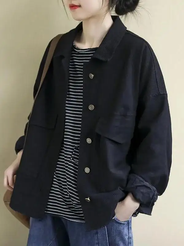 

Весенне-осенний повседневный женский Jaet Faionable Ele Design с длинным воротником-стойкой и застежкой на пуговицы стандартной посадки