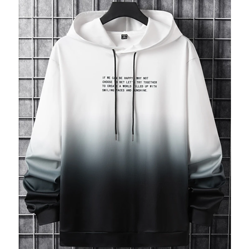 Mode Lange Mouwen Sweatshirt 3d Gradiënt Hoodies Voor Heren Eenvoudige Herfst Losse Casual Capuchon Oversized Heren Kleding Top