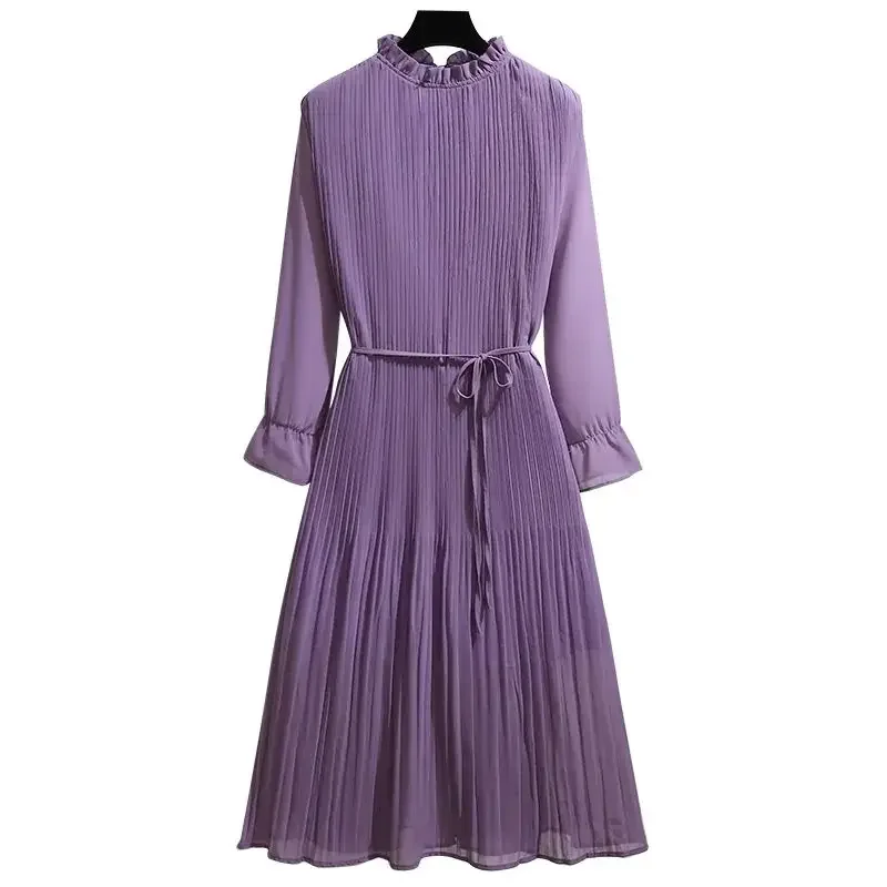 Purple Dresses for Women 2024 Woman Dress Midi Silk Satin Chiffon Clothes New Features of Sale Outfits Fashion Retro Hot X Xxl G