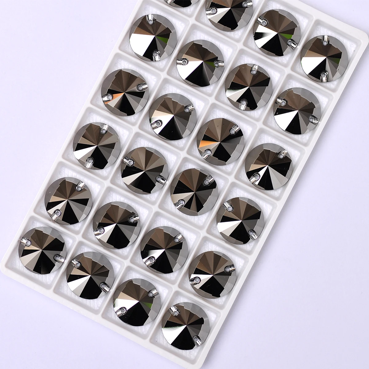 YANRUO Top 3200 Rivoli Round Jet Hematite Glass Sew On Rhinestones Sewing Crystals Decorative Stones for Clothes