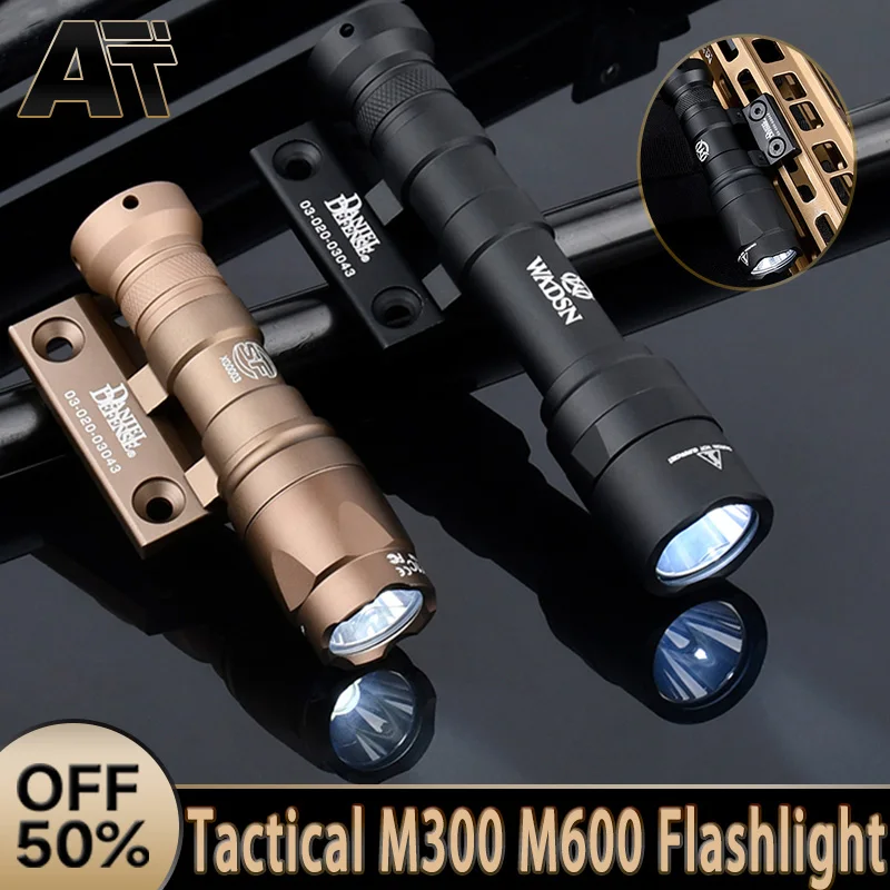 

Tactical Surefir M300 M600 Flashlight White LED Hunting Airsoft Scout Light DD Metal Offset Base Fit Mlok Keymod Rail Accessorie