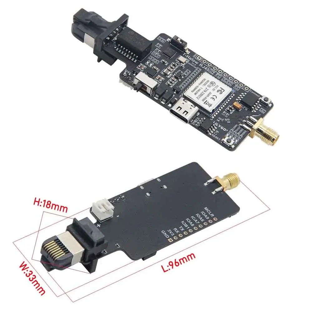 Wireless Communication Board Wi-Fi IoT Board STA AP Dual Mode AT Command RJ45 Port UART I/O Pins Antenna Connector Low Frequency
