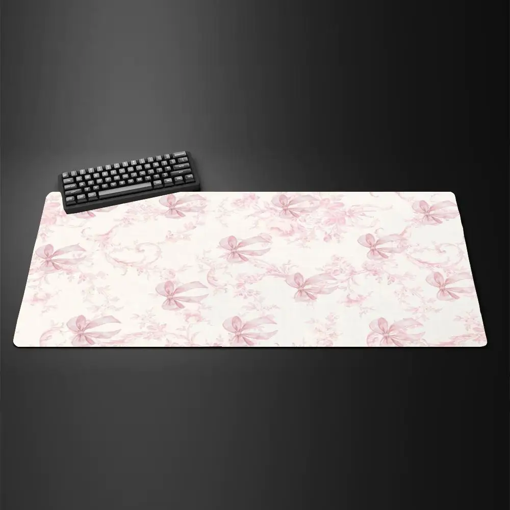 New Cute Pink Bow Mouse Pad  Gamer Office Accessories Pc Cabinet Games Desk Mat Computer Desks Keyboard Gaming Mats