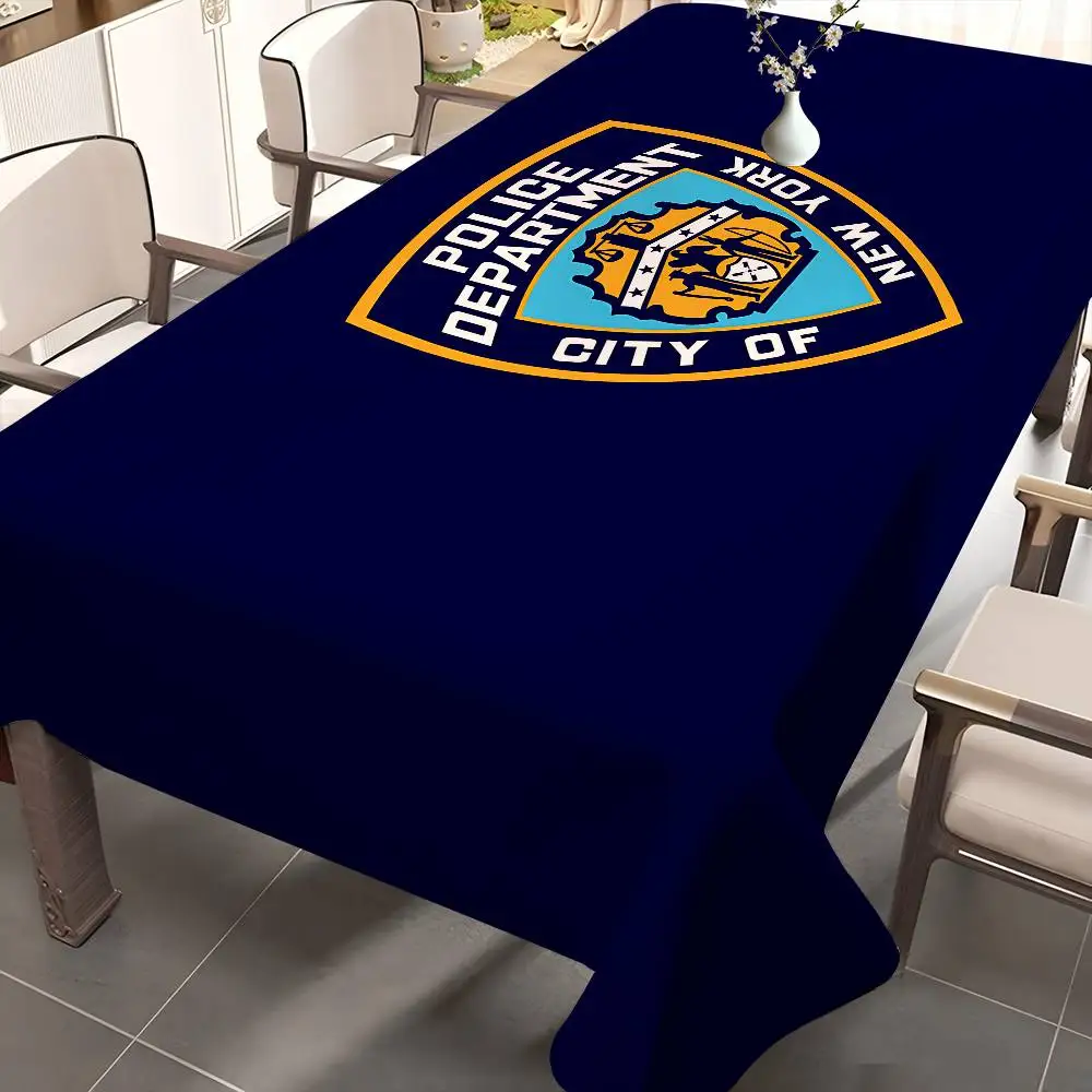 N-New York City Polizei Tischdecke Tischdecke Weihnachten Picknick Party Geburtstag Hochzeit Wasserdichte Schreibtischdecke Tischdekoration