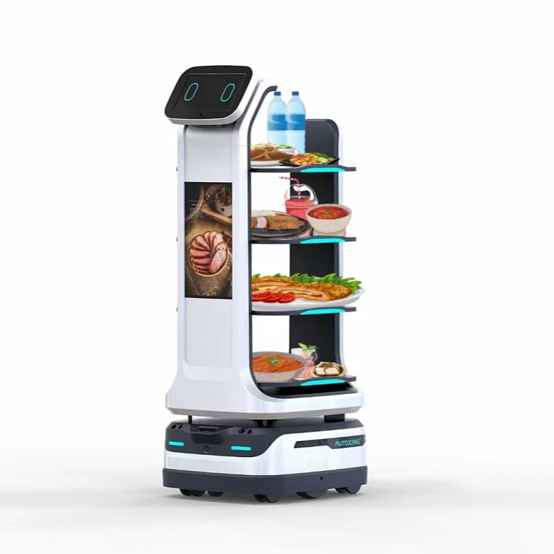 【HOT】MiCity Hot Sale Food Delivery Server for Hotel Restaurant Dish Recycle Service with AD Screen Self Driving Delivery R