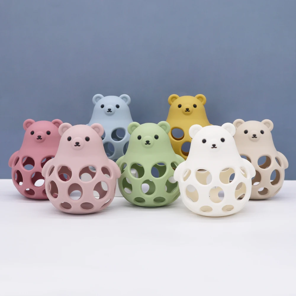 

1PC Baby Silicone Teethers Hollow Out Baby Items Cartoon Bear Shape Teether Toys Chewing Training Baby Accessories Baby Stuff