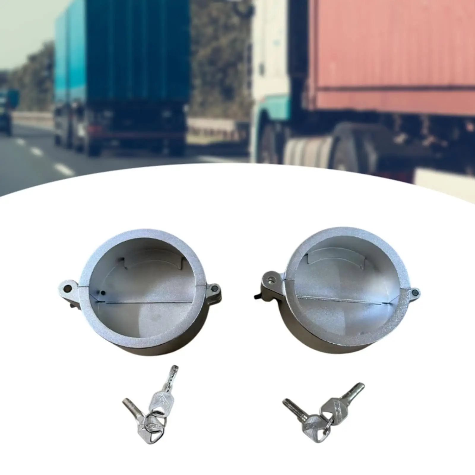 

Semi Truck Locking Fuel Cap Cover Repair Parts Replaces Professional Anti Theft with 4 Keys for Western Star Class 8 Trucks