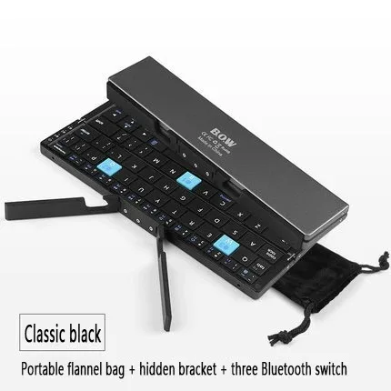 HB199 Multi-Functional Keyboard Mini Foldable Bluetooth Portable Long-Lasting Aluminum for Phone Tablet Perfect Office Study