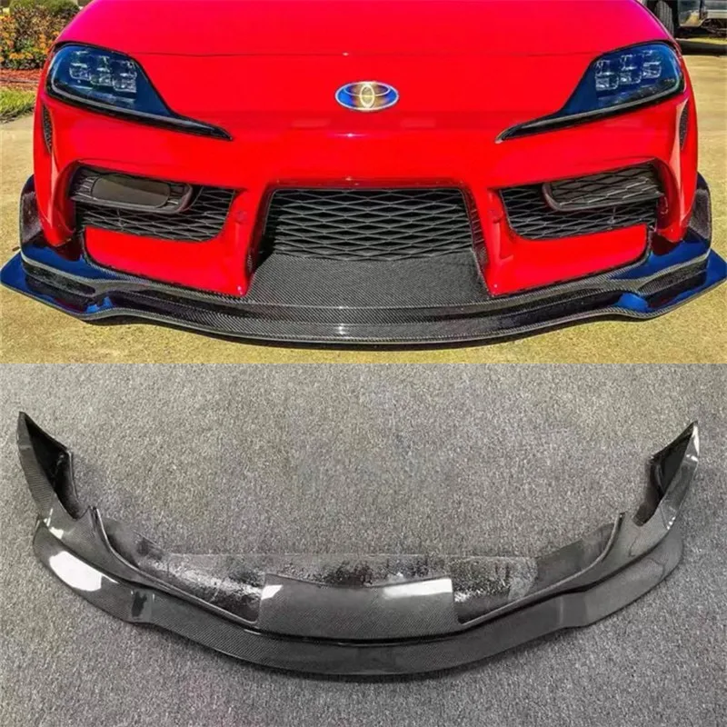 

For Toyota Supra A90 A91 ReaI Dry Carbon Fiber Front Bumper Lip Spoiler Kit