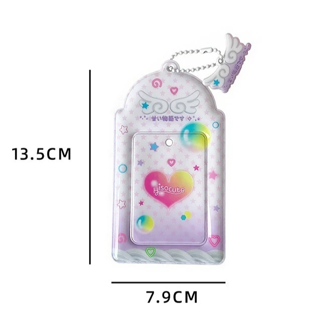 Sweet Girl Cartoon Heart Hollow 3 Inch Card Holder Kpop Photocard Display Case Transit Card Pouch view 6