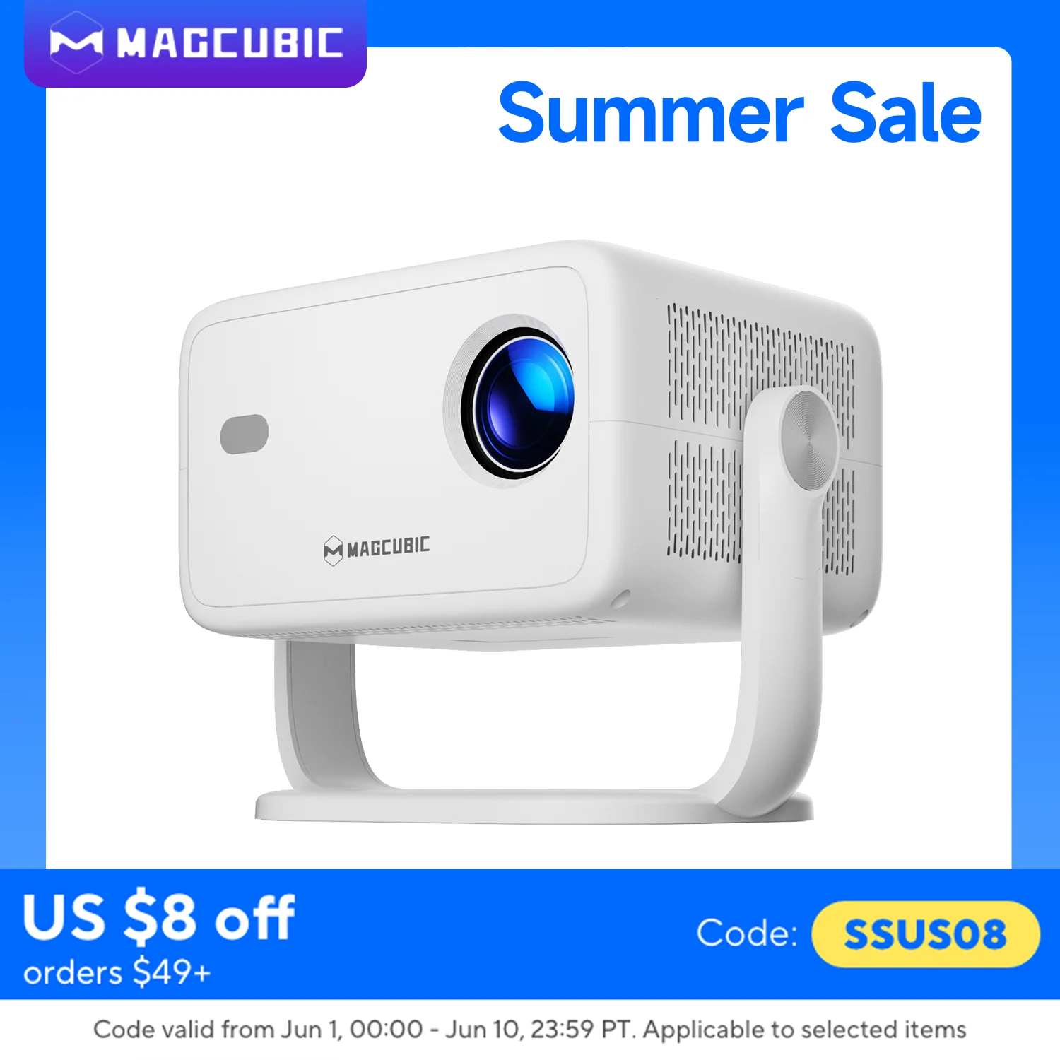Magcubic Native 1080P 650ANSI 8K Android14 L018 Projector With Auto Keystone Correction Focus Wifi6 BT5.4 Portable Movie Outdoor
