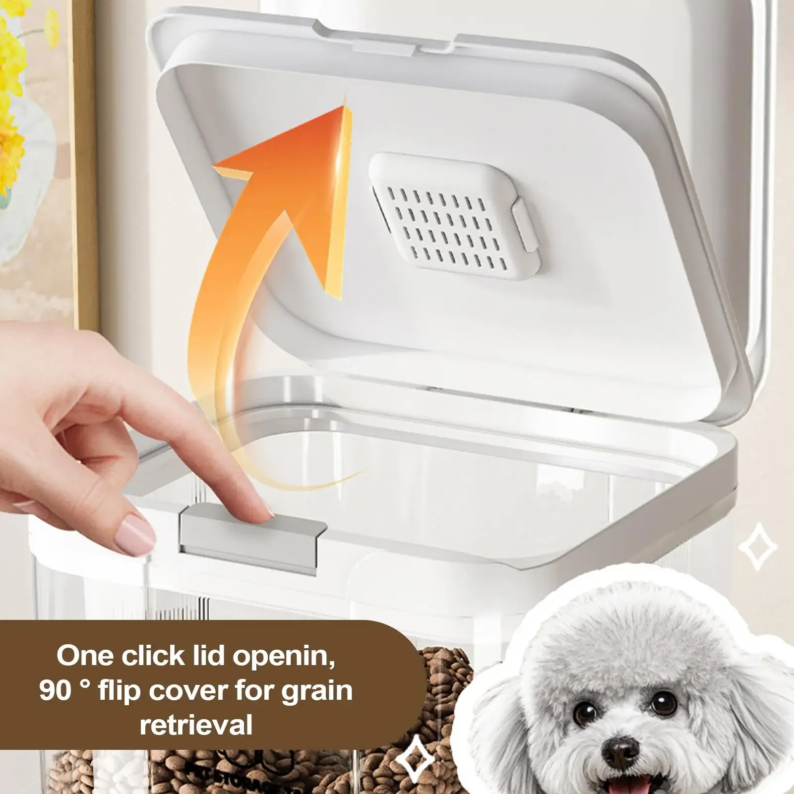 Cat Dog Food Storage Container Sealed Moisture-proof Plastic Tank Pet Food Container with Lids Sealing Box Stackable 5L Bucket