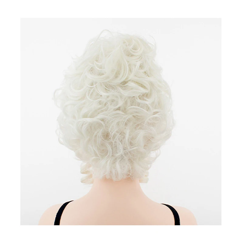 3 warna gaya istana Aristocats silvery white kings queens Wig COS Putri lolita retro Romawi keriting Cosplay Wig