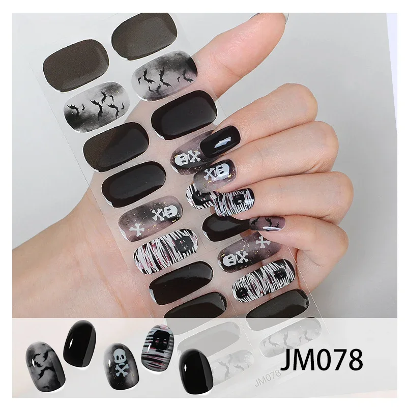 

Новое поступление, полузатвердевающие наклейки для гель-лака на Хэллоуин, наклейки для гель-лака для ногтей, наклейки для ногтей