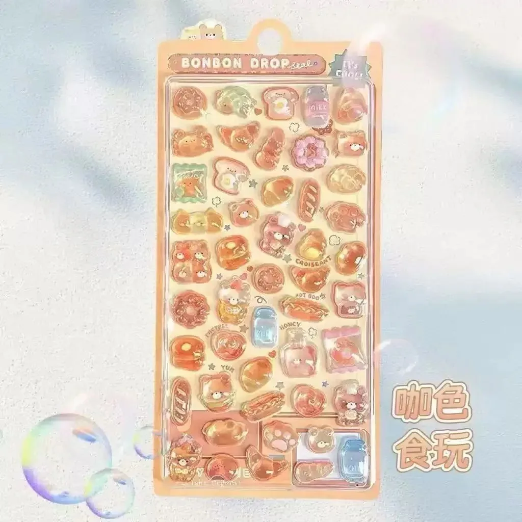 /*Kawaii 3D Jelly Resin Stickers Cute Cartoon Sparkle Transparent Decals for Scrapbooking Phone Case Laptop DIY Decor.. view 6