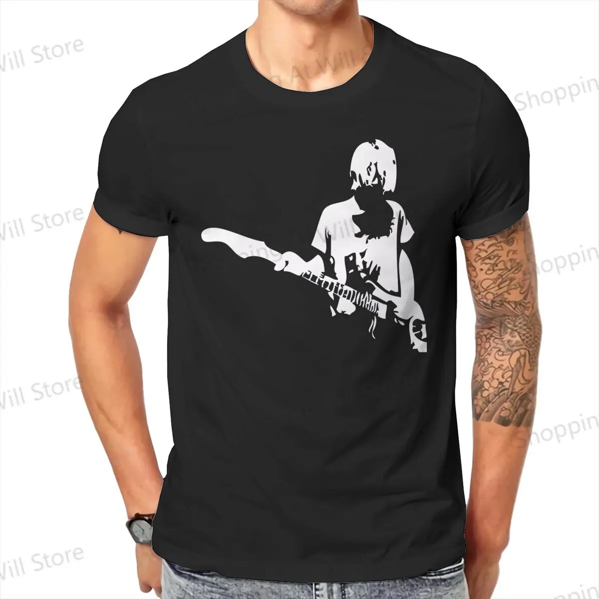 Tops 100% Cotton Fun Fashion As you are Men's and women's T-shirts Kurt Cobain Guitar O neck short sleeved Tshirt