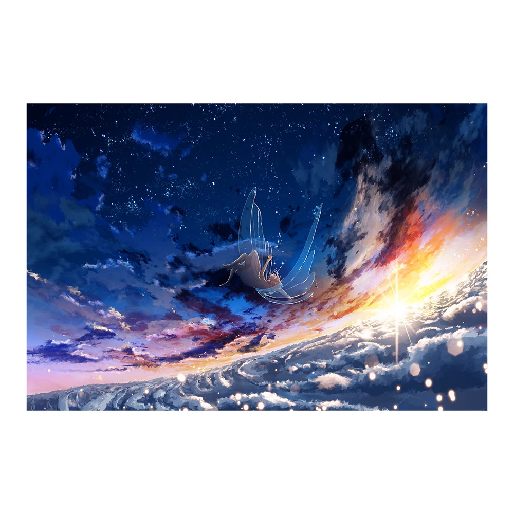 01 (42) Japan Anime Character Scenery Science Fiction Colorful Aesthetic Art Silk Cloth Poster Wall Art Home Indoor Decor Gift