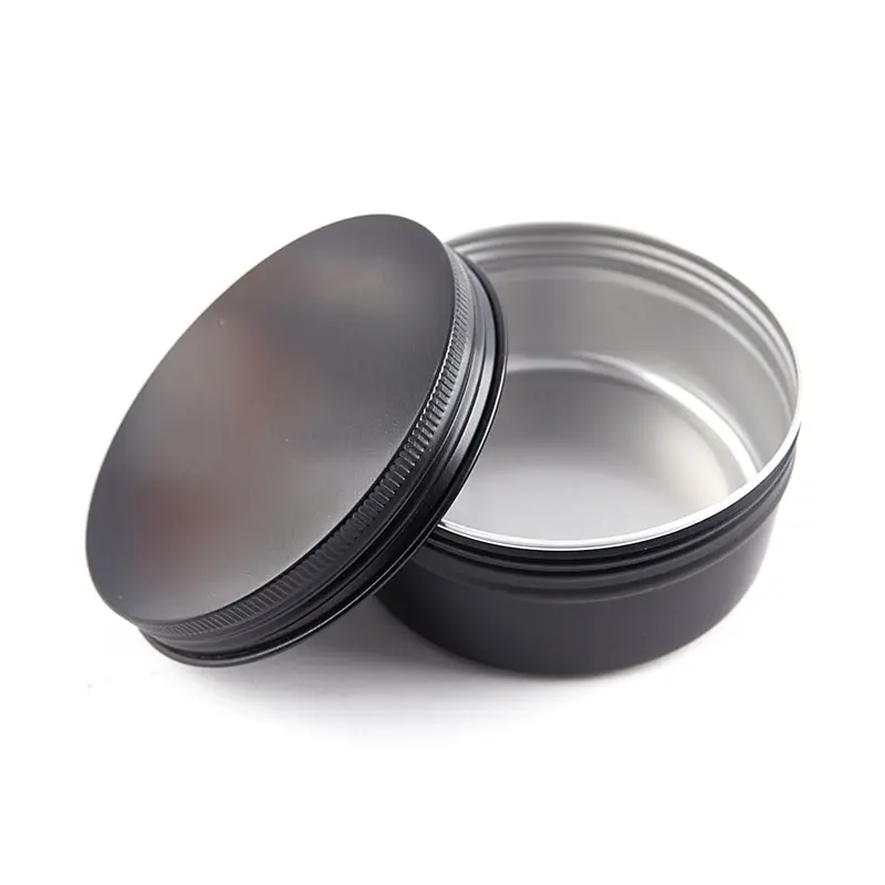 10/30/50/60/80/150/250ml Black Empty Round Aluminum Box Metal Tin Cans Cosmetic Cream DIY Refillable Jar Tea Aluminum Pot