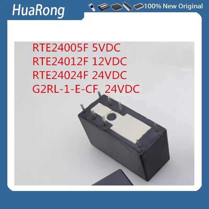 5PCS/LOT    RTE24005F 5VDC   RTE24012F 12VDC   RTE24024F 24VDC    8A  DC5V    G2RL-1-E-CF  24VDC   16A     8-pin    Relay