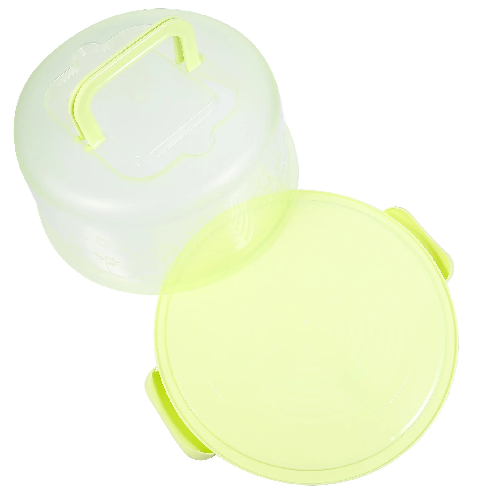 

Portable Cake Baking Box Yellow Foldable Container Double Clamps Airtight Storage Party Food Gifts Packaging Boxes Cake Holder