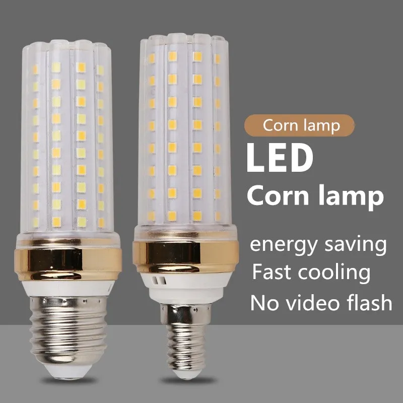 Pop Super Long Lifespan E27 E14 12W 16W 20W 24W LED Lamp Corn Bulb AC85-265V No Flicker 2835 SMD LED Light / Lighting