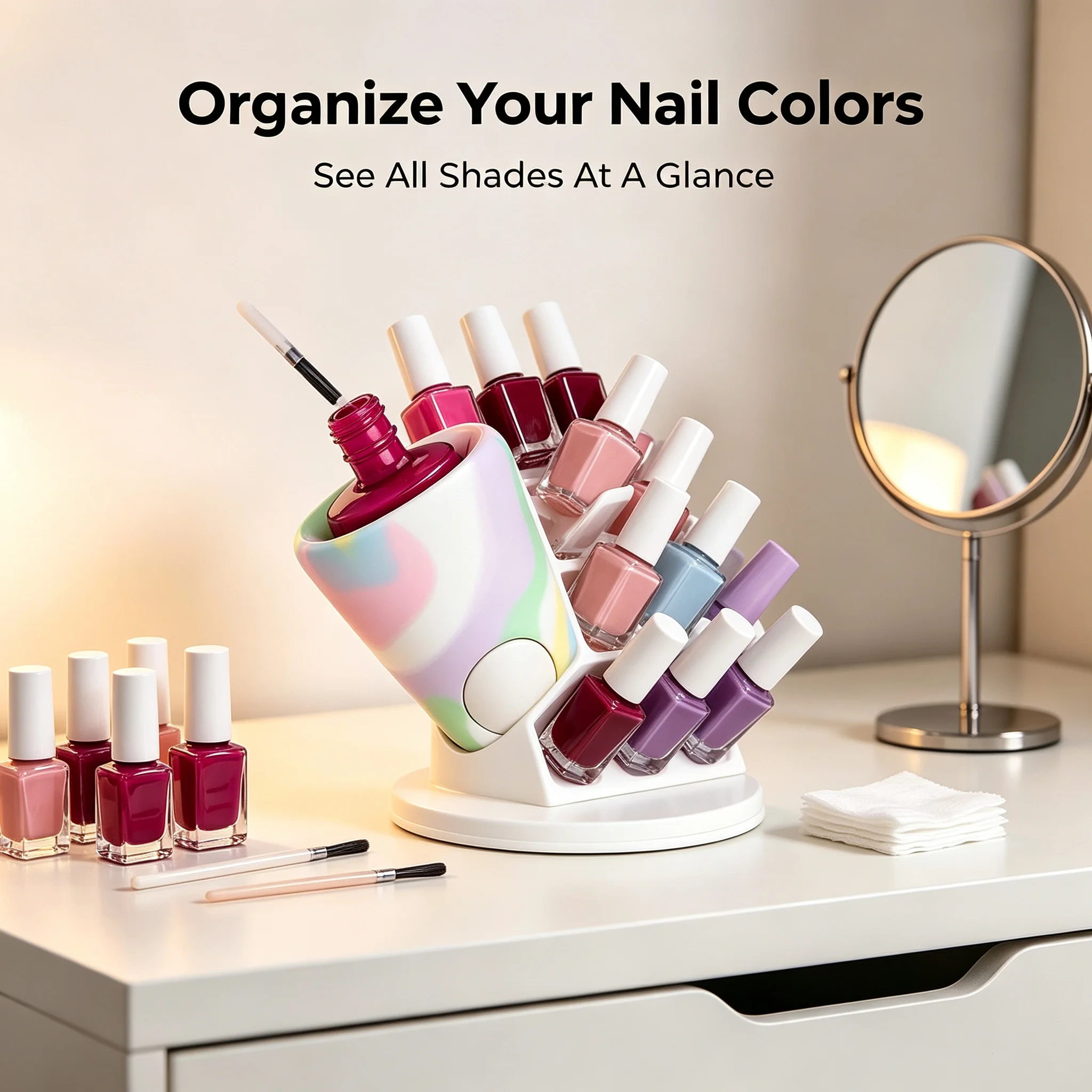 Adjustable Rotatable Nail Polish Bottle Holder Gel Polish Storage Manicure Tool