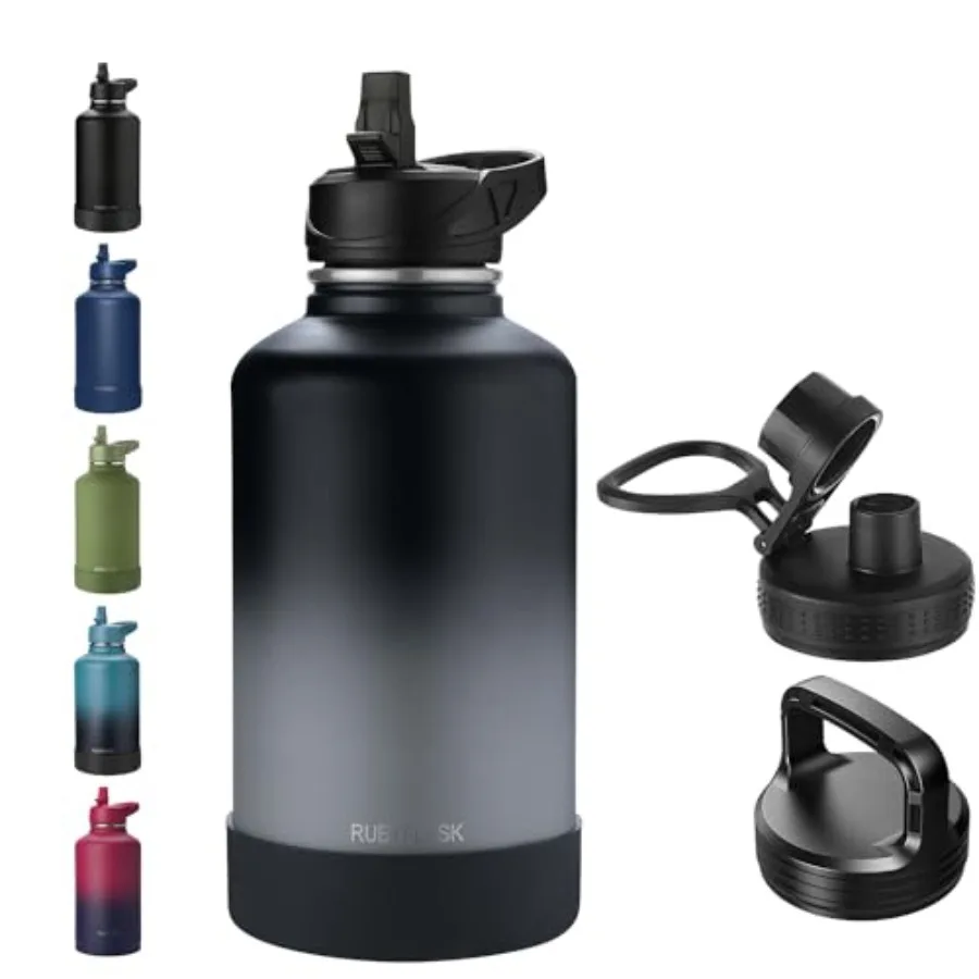

Insulated Water Bottle with Straw Half Gallon Stainless Steel Vacuum Water Jug Large Thermal Water Bottle Flask with Leakproof