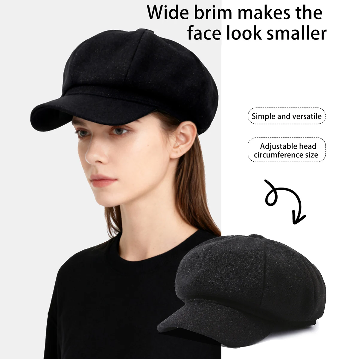 Forward Cap, Retro-Schirmmütze im britischen Stil, Malermütze im koreanischen Stil, trendige Baskenmütze für Männer und Frauen, modische einfache achteckige Mütze zum Wandern und Trekking