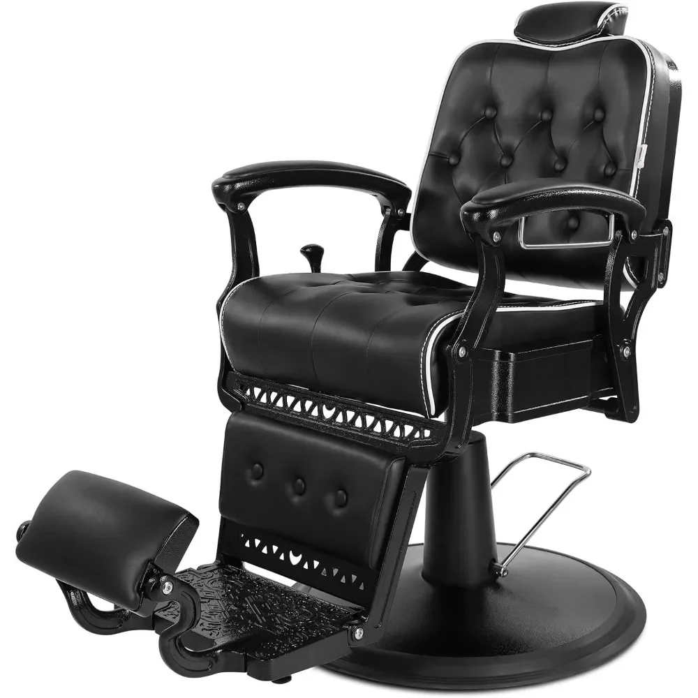 

Barber Chair All Purpose Hydraulic Recline Salon Chair Beauty Spa Vintage Barber Chair Heavy Duty Chairs (Black)