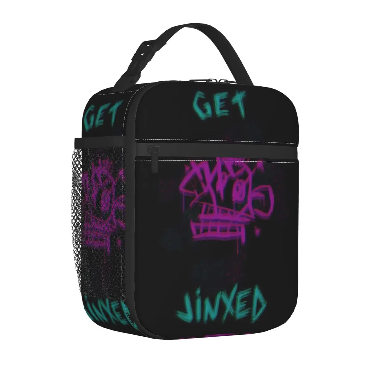 Custom Jinxes Arcane Wallpaper Insulated Lunch Bag for Cooler Thermal Food Lunch Box Outdoor Camping Travel Resuable Tote Bags