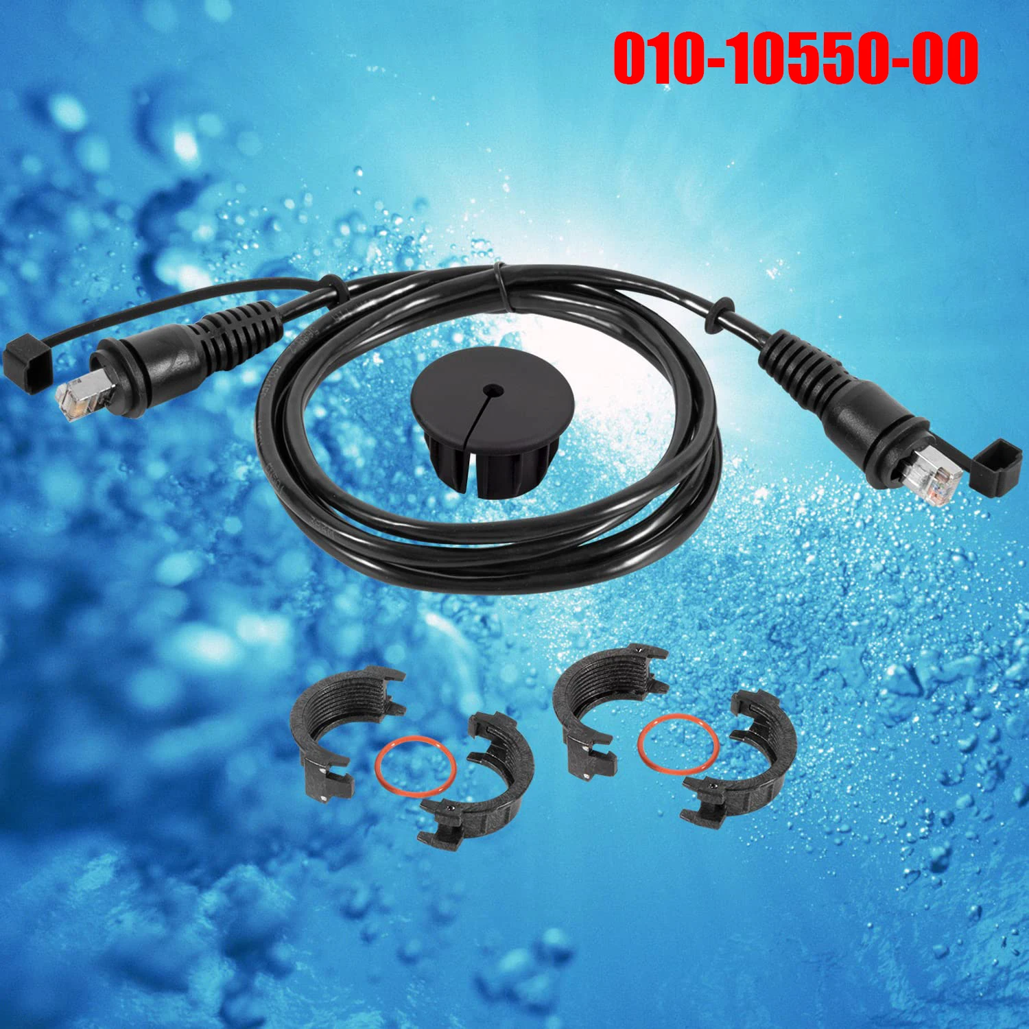 MX 010-10550-00 Marine Network Cable,GMS 10 Cable 6 Feet with Split Connector and Waterproof Cap for Marine RJ45