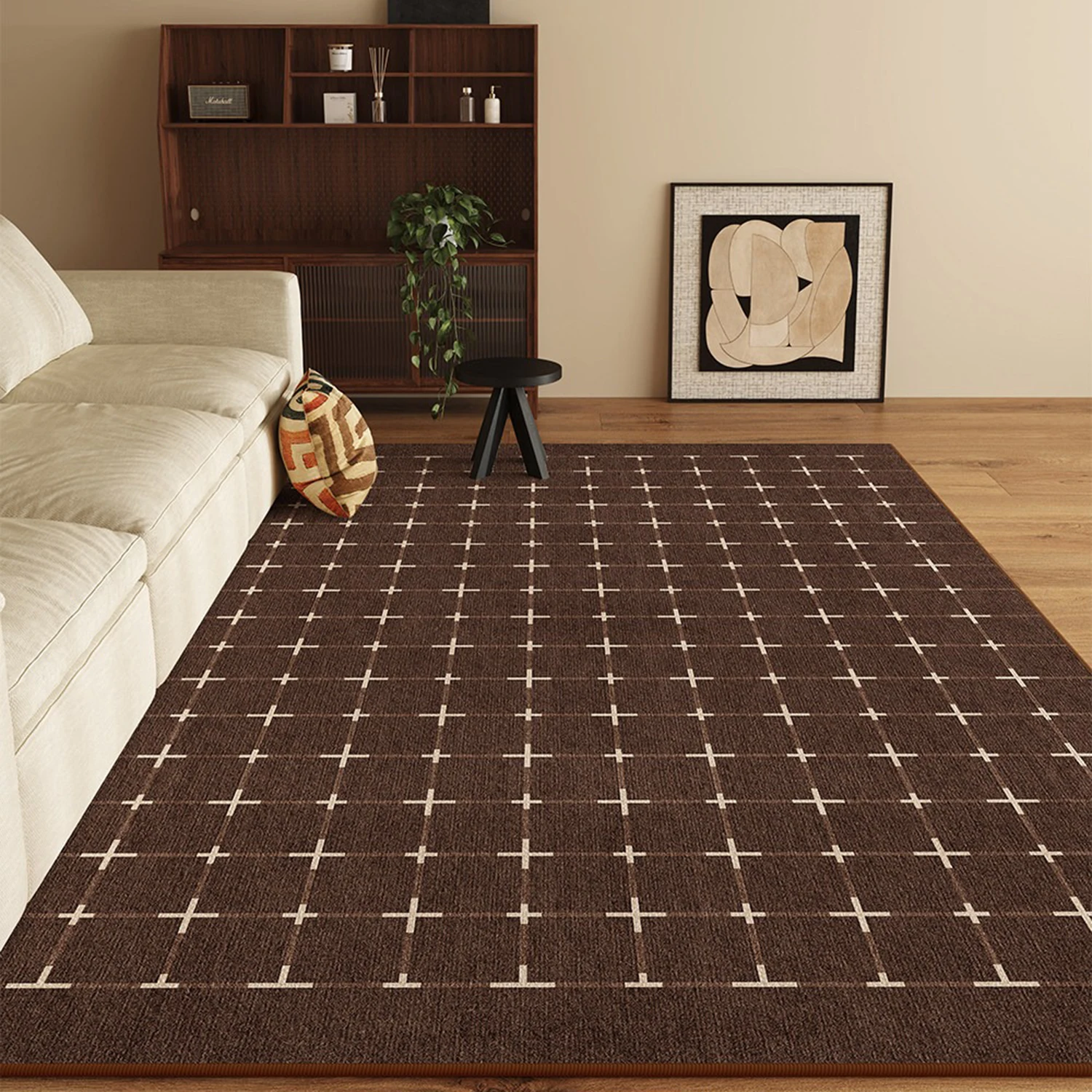 Retro Living Room Carpet Light Luxury Large Area Floor Mat Soft Short Plush Rug for Bedroom Bedside Mats Home Decoration Ковер
