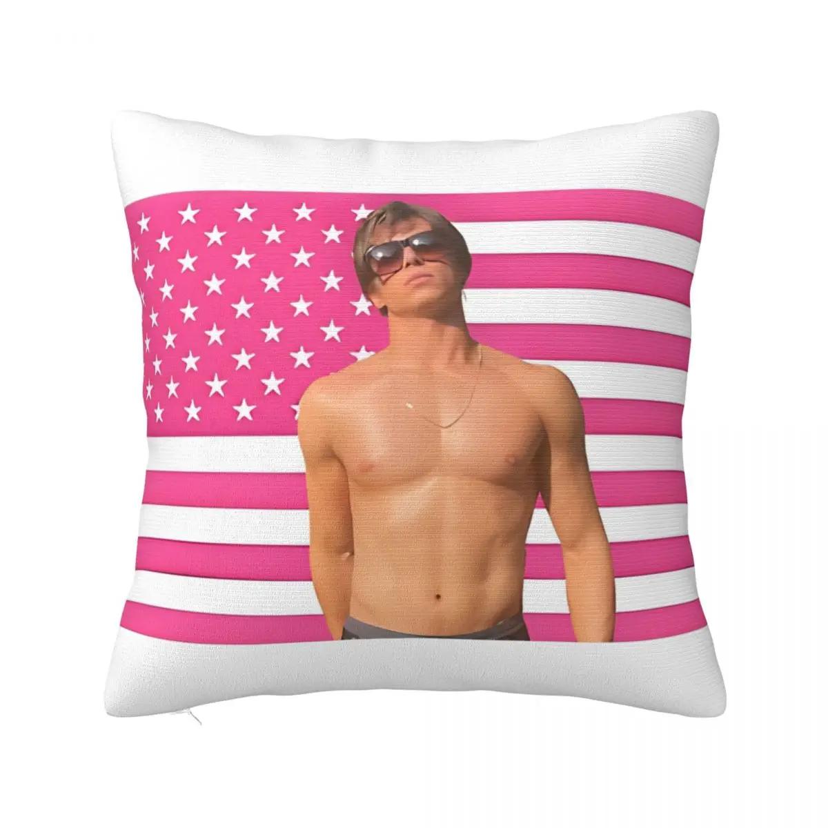 Nicholas Chavez American Flag Pillowcase Printed Fabric Cushion Cover Decorative Pillow Case Cover Home Zippered 40X40cm