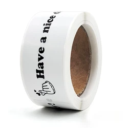 120 Pcs/roll Wishing You A Pleasant Day Rectangular Sealing Stickers Self-made Packaging Decorative Labels Gift Stickers
