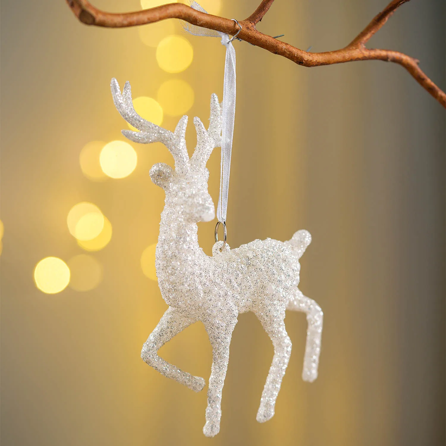 Christmas White Elk Snowflake Bell Star Pendant Christmas Tree Ornaments Christmas Decorations For Home Xmas Navidad New Year