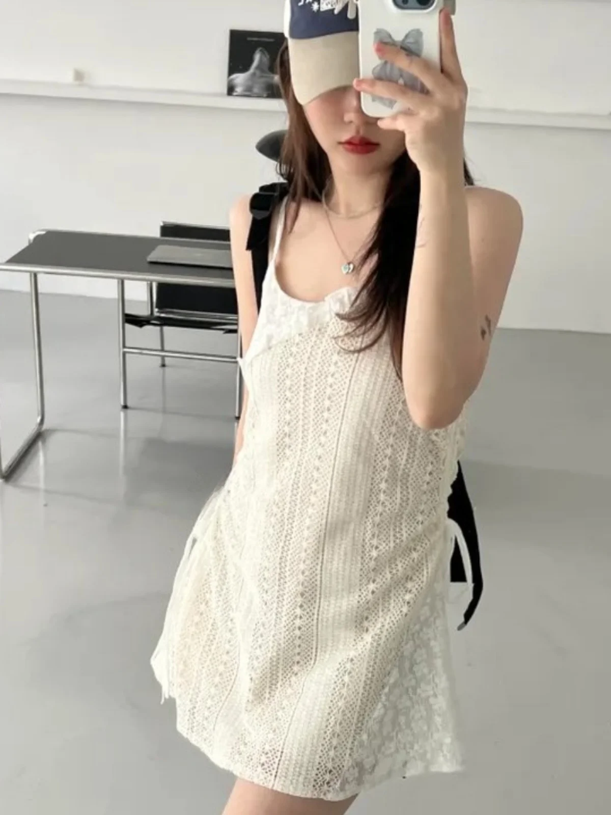 Saia curta estilo coreano com retalhos de renda, camada de base fena, saia sobreposta da moda, roupa interna, saia inferior