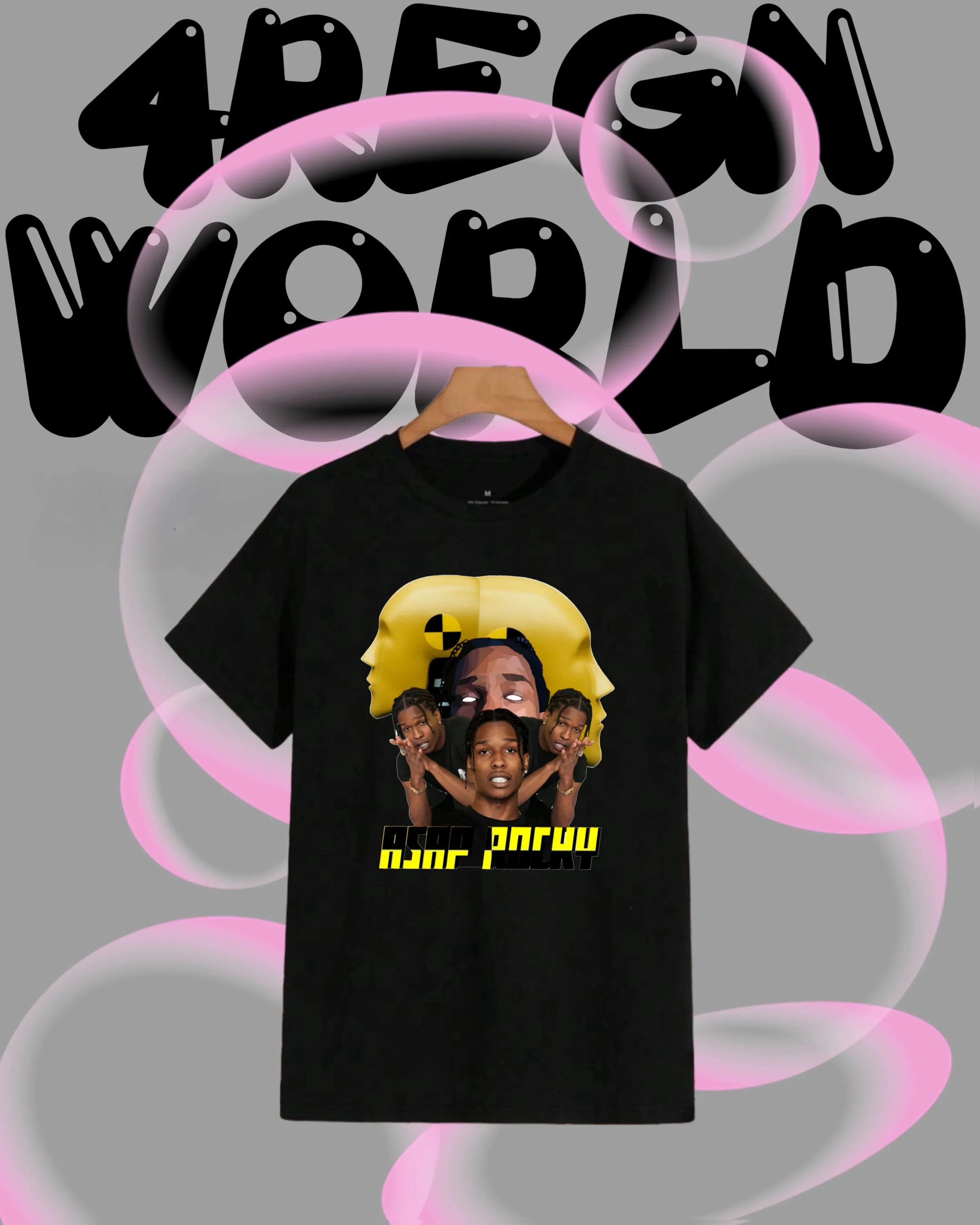 

2025-26 South African Summer Asap Rocky Graphic 100% Pure Cotton Printed Rapper Hip-hop Trend T-shirt Unisex Men's Breathable