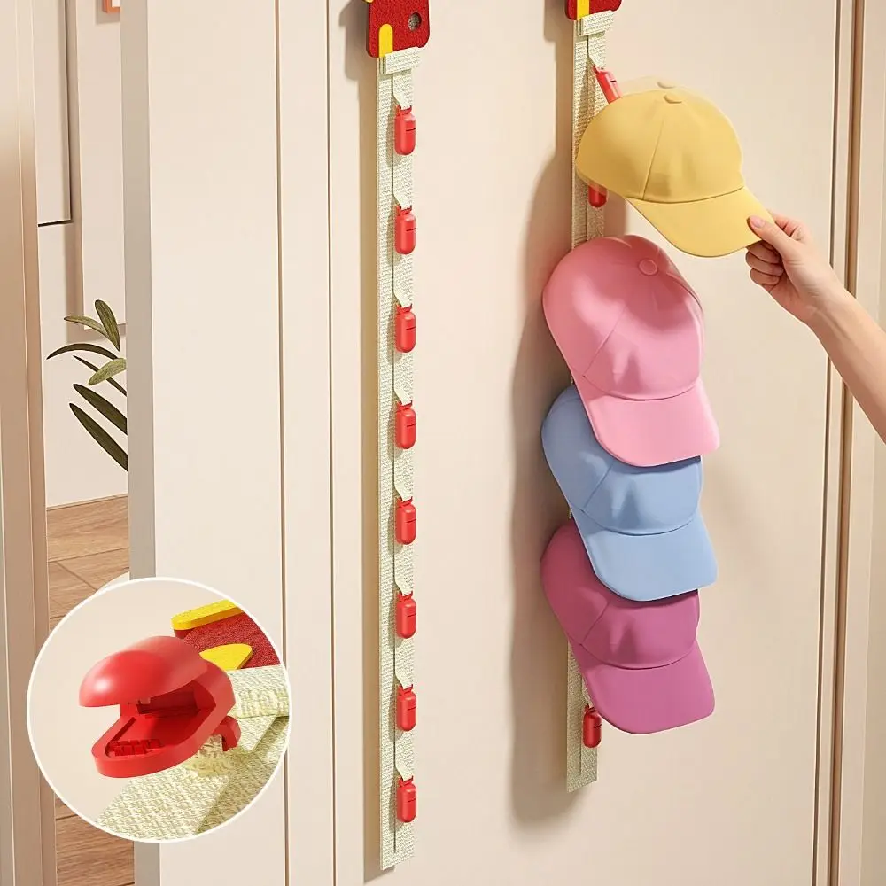 Creative Hat Storage Clips Holder Space Saving Vertical Hanging Cap Storage Hooks Stable Anti-slip Over-The-Door Hat Organizer