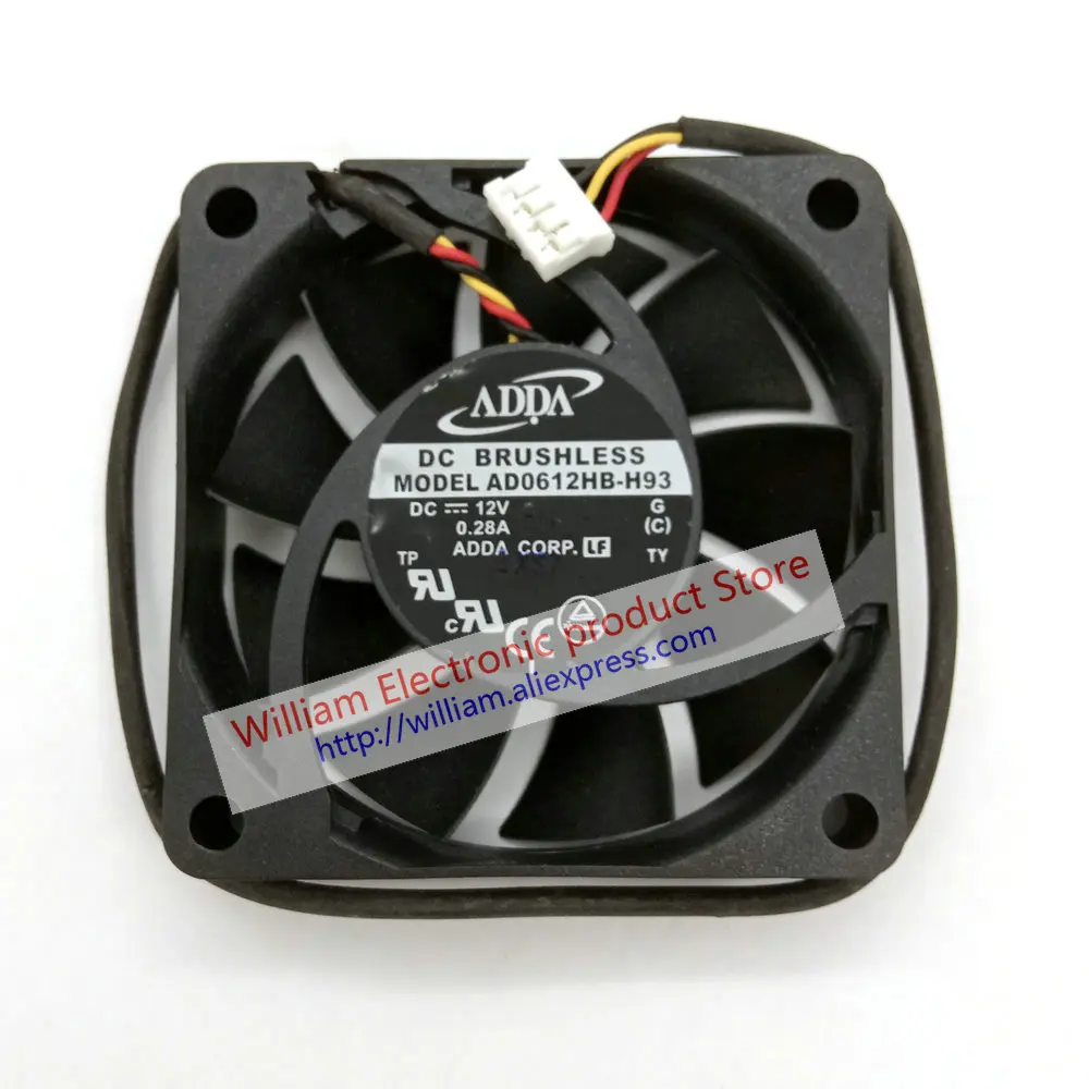 

AD0612HB-H93 Оригинальный DC12V 0,28A 60x60x13MM 6 см 3 линии для охлаждающего вентилятора проектора