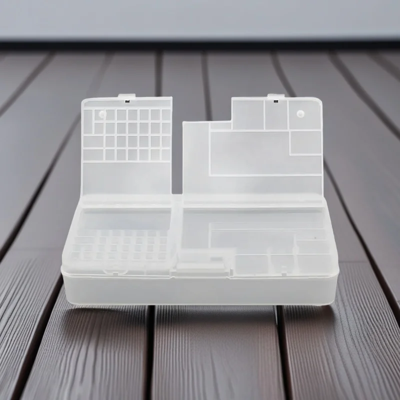 

Transparent Plastic Storage Box with Grid for Electronic Components Small Screws Tool Organization Accessories