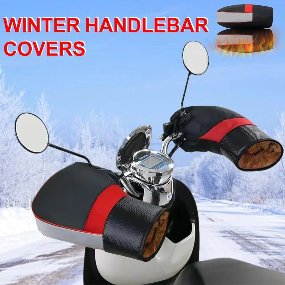 

Теплый чехол на руль для езды на мотоцикле, зимний утолщенный чехол на руль, теплый водонепроницаемый ветрозащитный чехол на руль мотоцикла