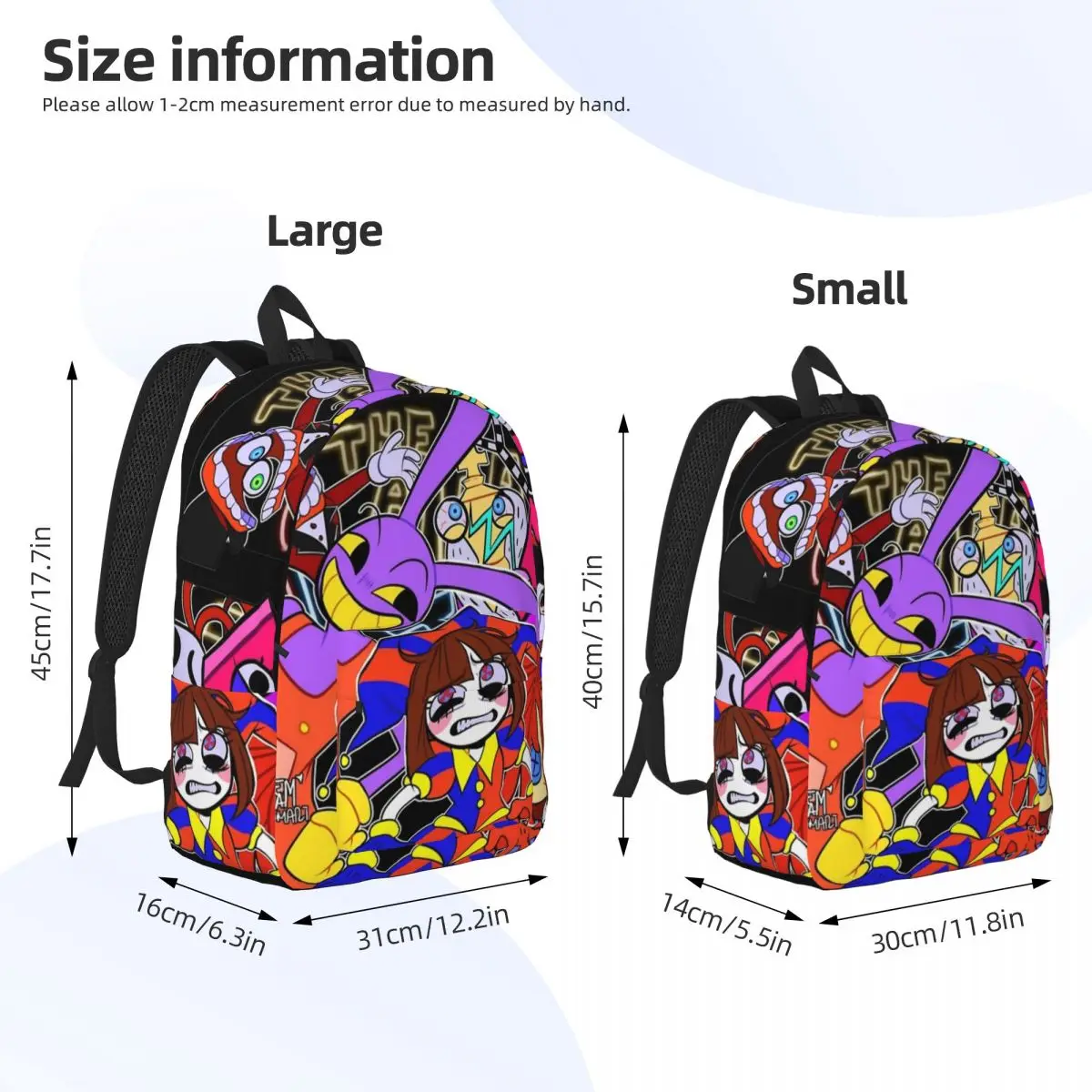 Die erstaunliche digitale Zirkus-TV-Serie für Teenager Schüler Schule Bücher tasche Daypack Middle High College Outdoor