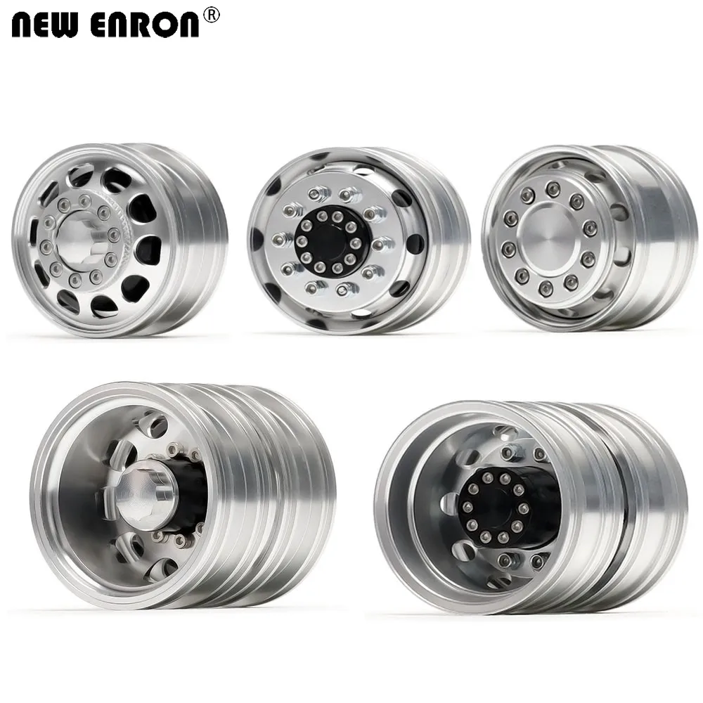 NEW ENRON Aluminium Alloy Beadlock Bearing Front / HEX Rear Wheels Rim Hub 2/4Pcs For RC CAR 1:14 Tamiya Tractor Trailer Truck