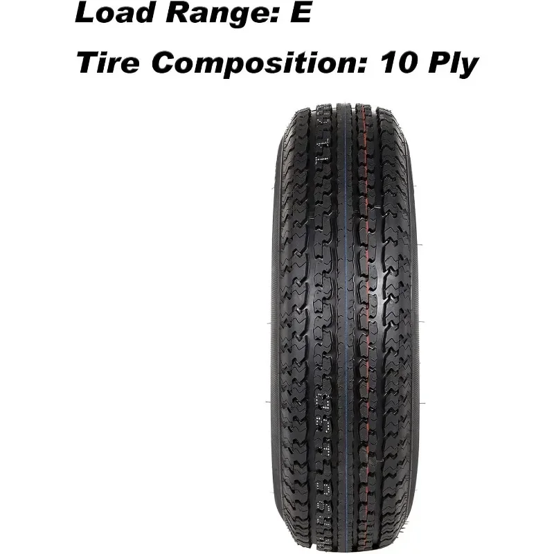 Great Discounts.2PK Durun ST225/75R15 Radial Trailer Tyre with 15" White Wheel - 6 on 5-1/2" - Load Range E US(Origin).new