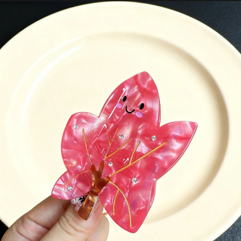 

Valentine's Day Pink Tree Shape Rhinestone Hairpin Hair Clip Claw For Women Funny Ponytail Shark Hair Accessories Tool Gifts