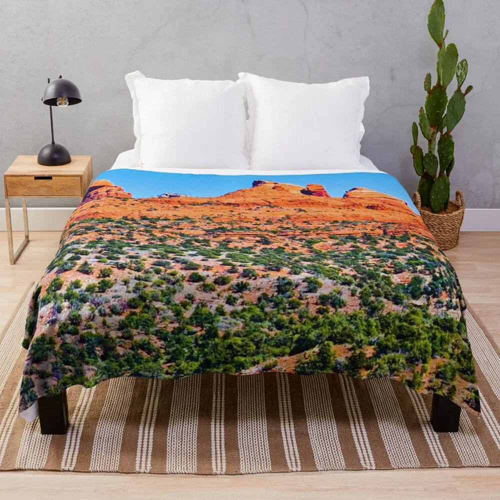 Gorgeous Red Rocks of Sedona Throw Blanket For Decorative Sofa Polar Blankets