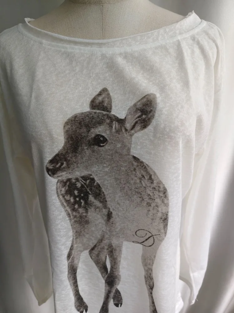 Kimotimo Summer Print Off Shoulder Long Sleeve T-shirt Women 2026 New Casual Transparent Loose Lazy Top Kpop Fashion Y2k Tees