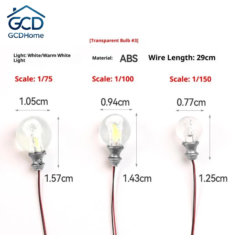 5Pcs 3V Eco Friendly Miniature LED Lamps Bright Tiny Model Lights for DIY Dollhouse Craft Train Model Making