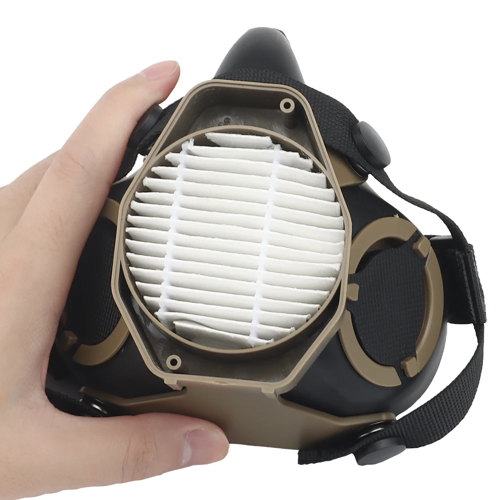 

Mask Special Tactical Respirator Gas Mask Half Face for Militar Paintball Airsoft CS Cosplay HEPA Filtration Particulat