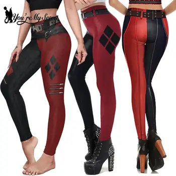 [Sei il mio segreto] pantaloni Cosplay con stampa pagliaccio moda donna Cool Halloween Workout Leggings a vita alta pantaloni da Yoga Fitness da donna